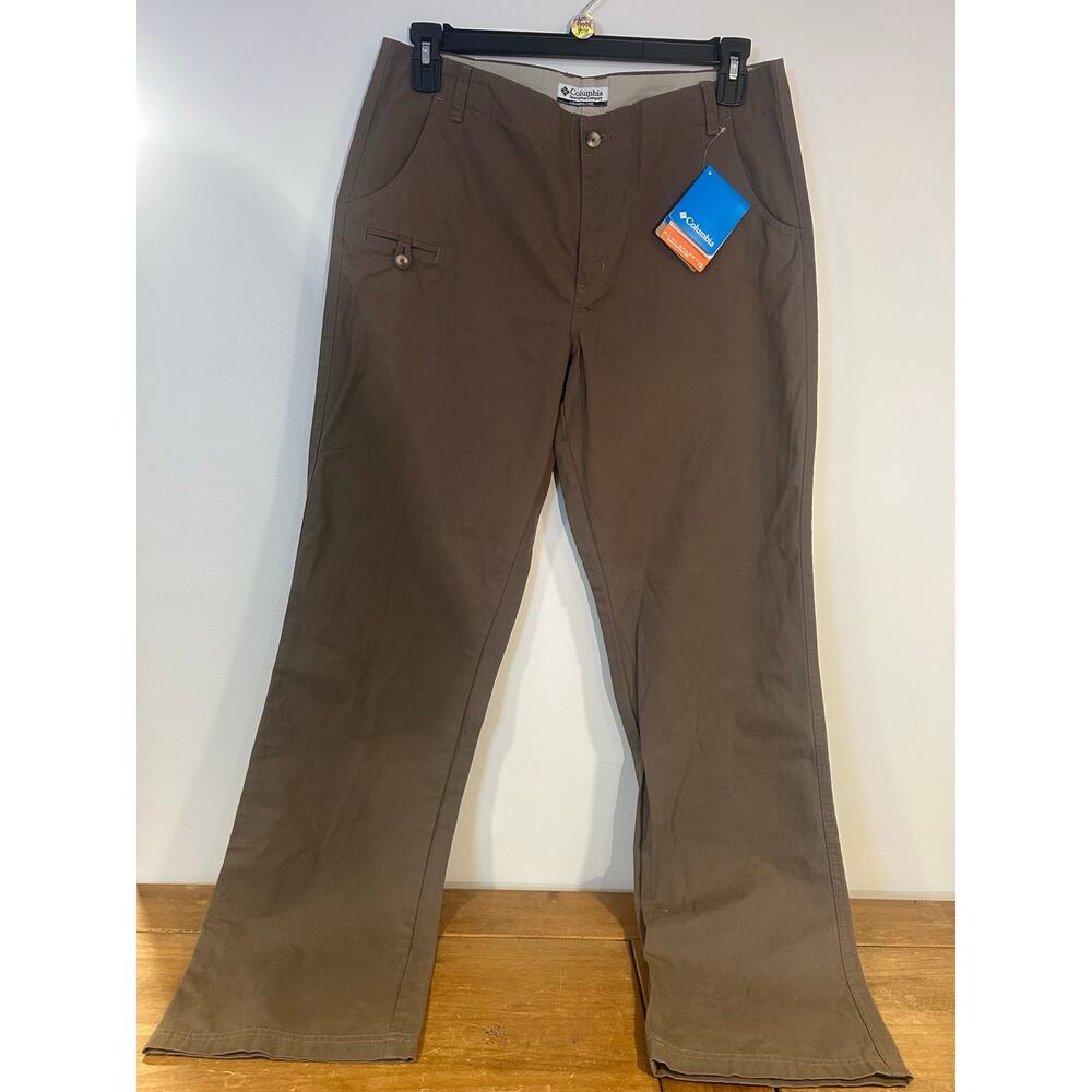 NWT Columbia Sz 12 Brown Womens Hiking Omni Shade UPF 15 Pants Granola Girl Outd